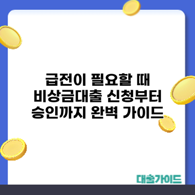 급전이 필요할 때? 비상금대출 신청부터 승인까지 완벽 가이드