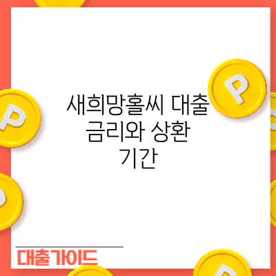 새희망홀씨 대출: 금리와 상환 기간