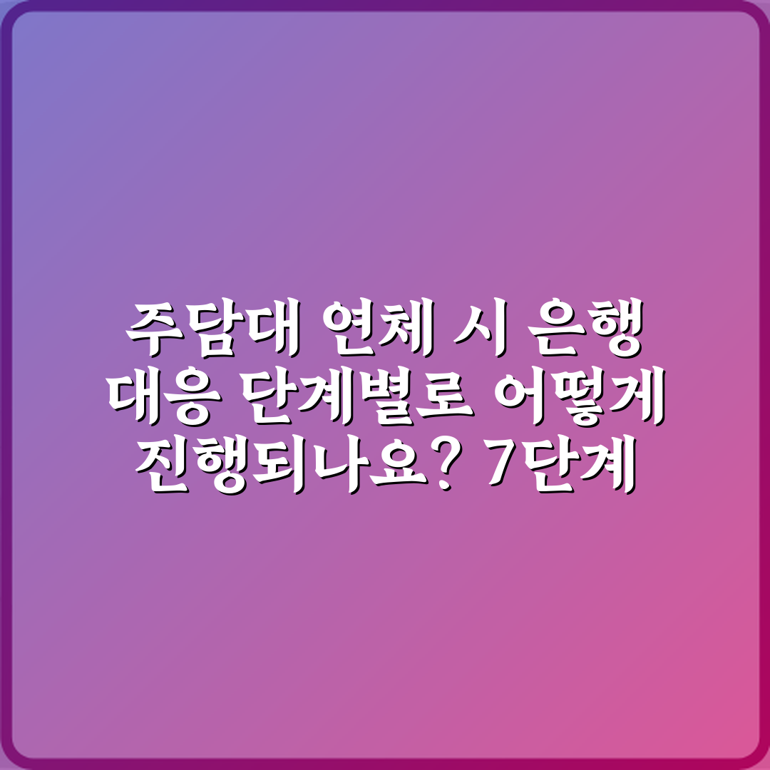 주담대 연체 시 은행 대응 단계별로 어떻게 진행되나요? 7단계 총정리