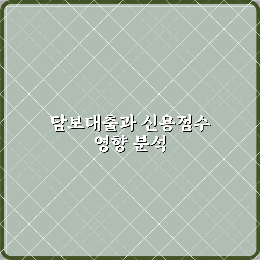 담보대출과 신용점수의 관계 직접 해봤어요, 솔직후기